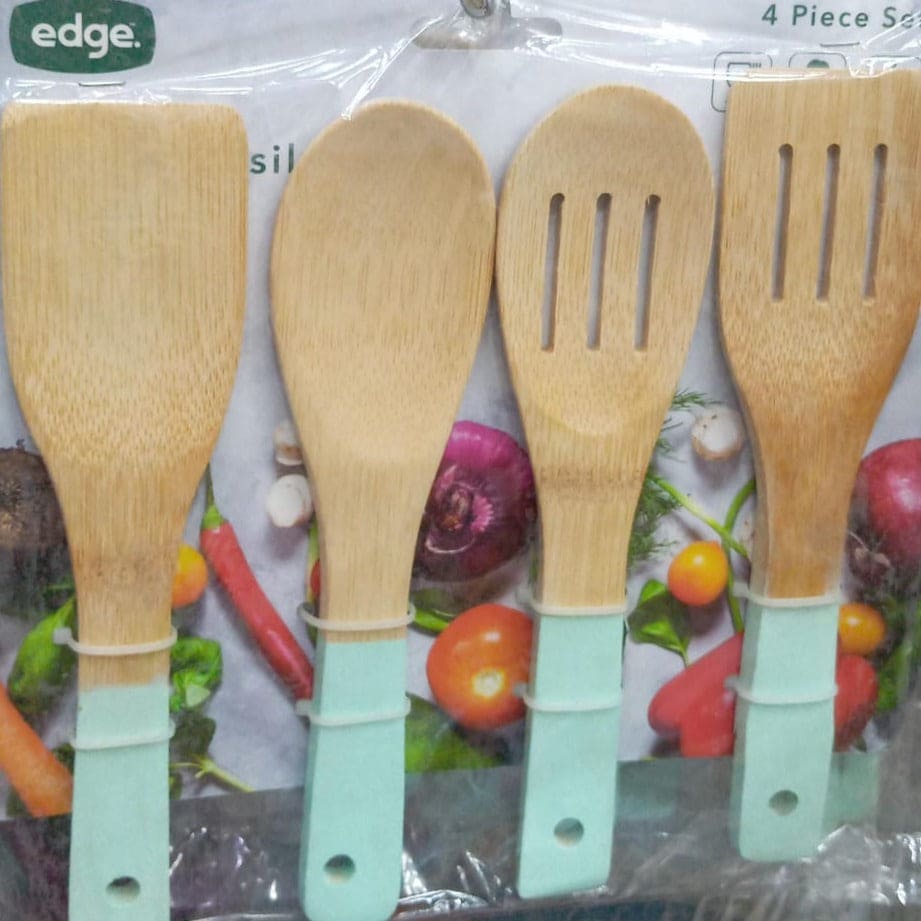 Set of 4 Bamboo Spoon, Kitchen Utensil Wooden Cooking Tool, Spoon Spatula Mixing Set Practical Kitchen Tools, Natural Bamboo Wood Kitchen Utensils Set of 4 Bamboo Spoon, Kitchen Utensil Wooden Cooking Tool, Spoon Spatula Mixing Set Practical Kitchen Tools, Natural Bamboo Wood Kitchen Utensils